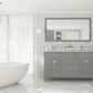 Laviva 313YG319-60G-WS Laviva Wimbledon 60" Gray Double Sink Bathroom Vanity with White Stripes Marble Countertop 313YG319-60G-WS