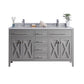 Laviva 313YG319-60G-WS Laviva Wimbledon 60" Gray Double Sink Bathroom Vanity with White Stripes Marble Countertop 313YG319-60G-WS