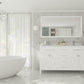 Laviva 313YG319-60W-WC Laviva Wimbledon 60" White Double Sink Bathroom Vanity with White Carrara Marble Countertop 313YG319-60W-WC