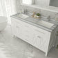 Laviva 313YG319-60W-WS Laviva Wimbledon 60" White Double Sink Bathroom Vanity with White Stripes Marble Countertop 313YG319-60W-WS