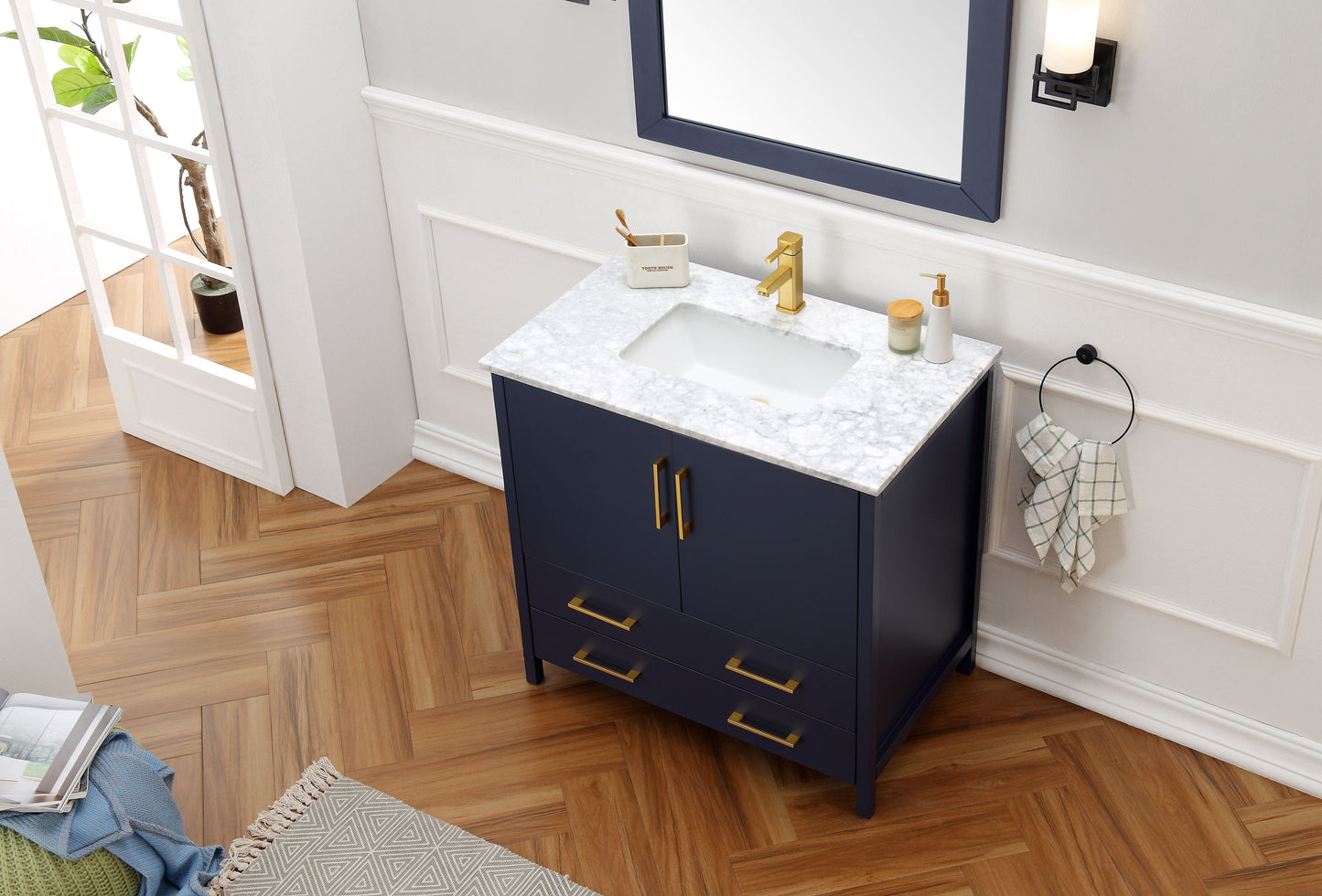 Legion Furniture WA7936-B Legion Furniture WA7936-B 36" Solid Wood Sink Vanity With Mirror - No Faucet