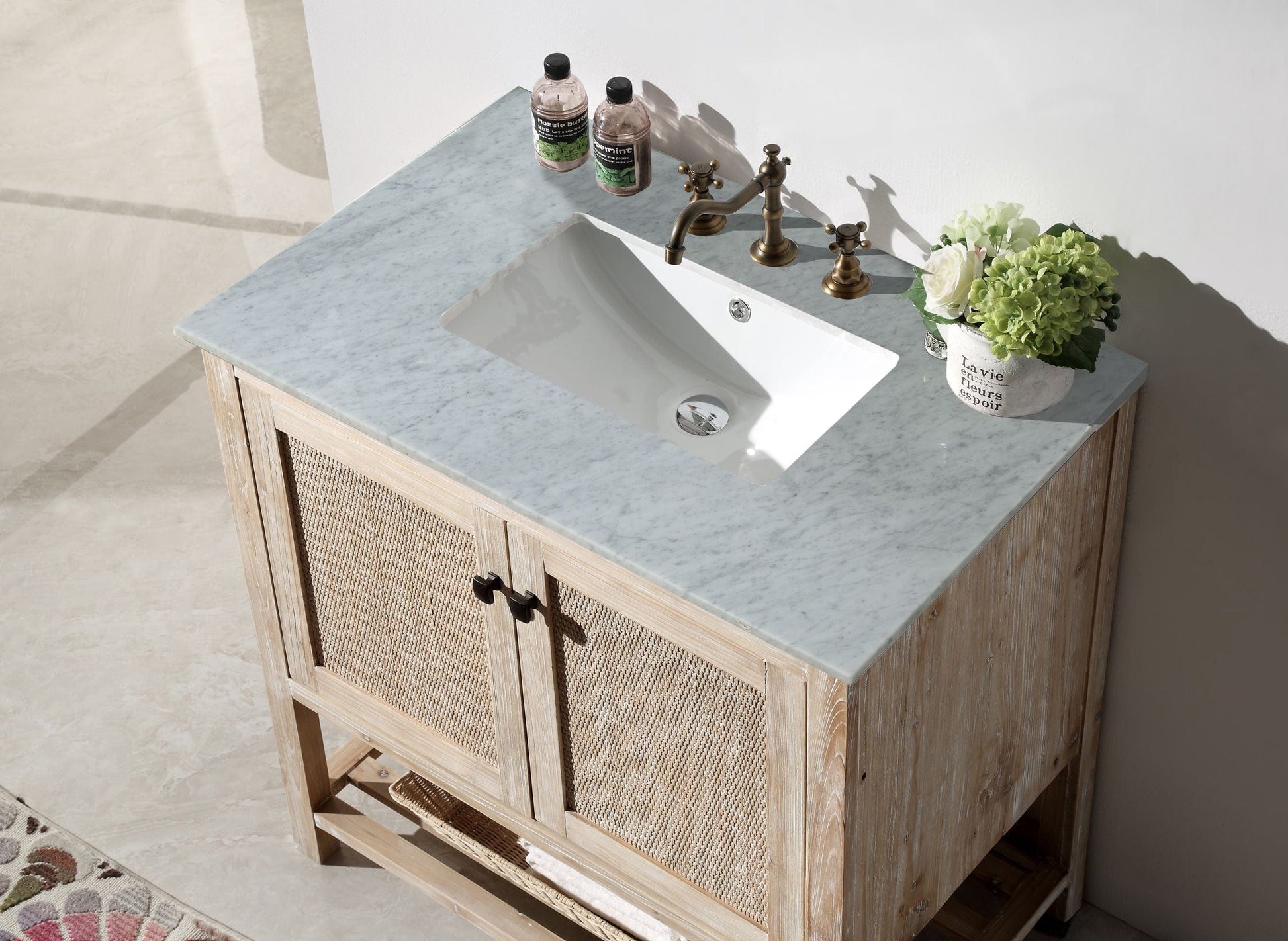 Legion Furniture WH5136 Legion Furniture WH5136 36" Solid Wood Sink Vanity with Marble Top - No Faucet