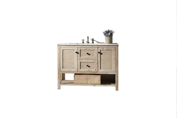 Legion Furniture WH5148 Legion Furniture WH5148 48 Solid Wood Sink Vanity with Marble Top - No Faucet