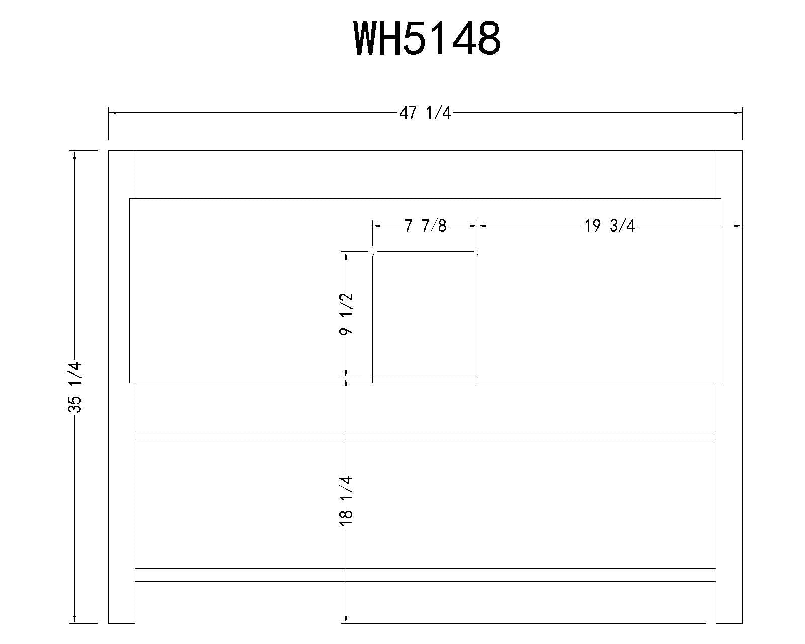 Legion Furniture WH5148 Legion Furniture WH5148 48" Solid Wood Sink Vanity with Marble Top - No Faucet