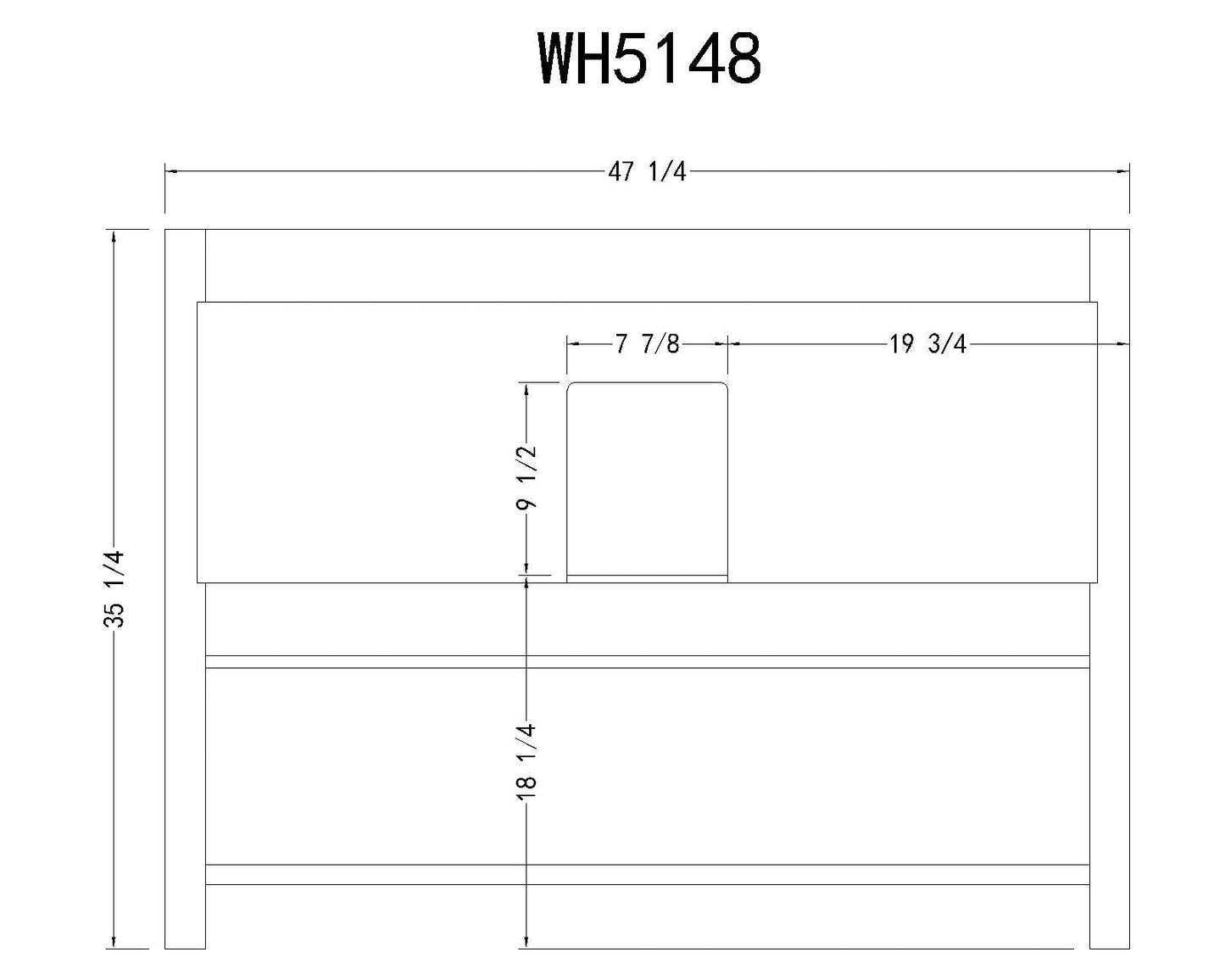 Legion Furniture WH5148 Legion Furniture WH5148 48" Solid Wood Sink Vanity with Marble Top - No Faucet