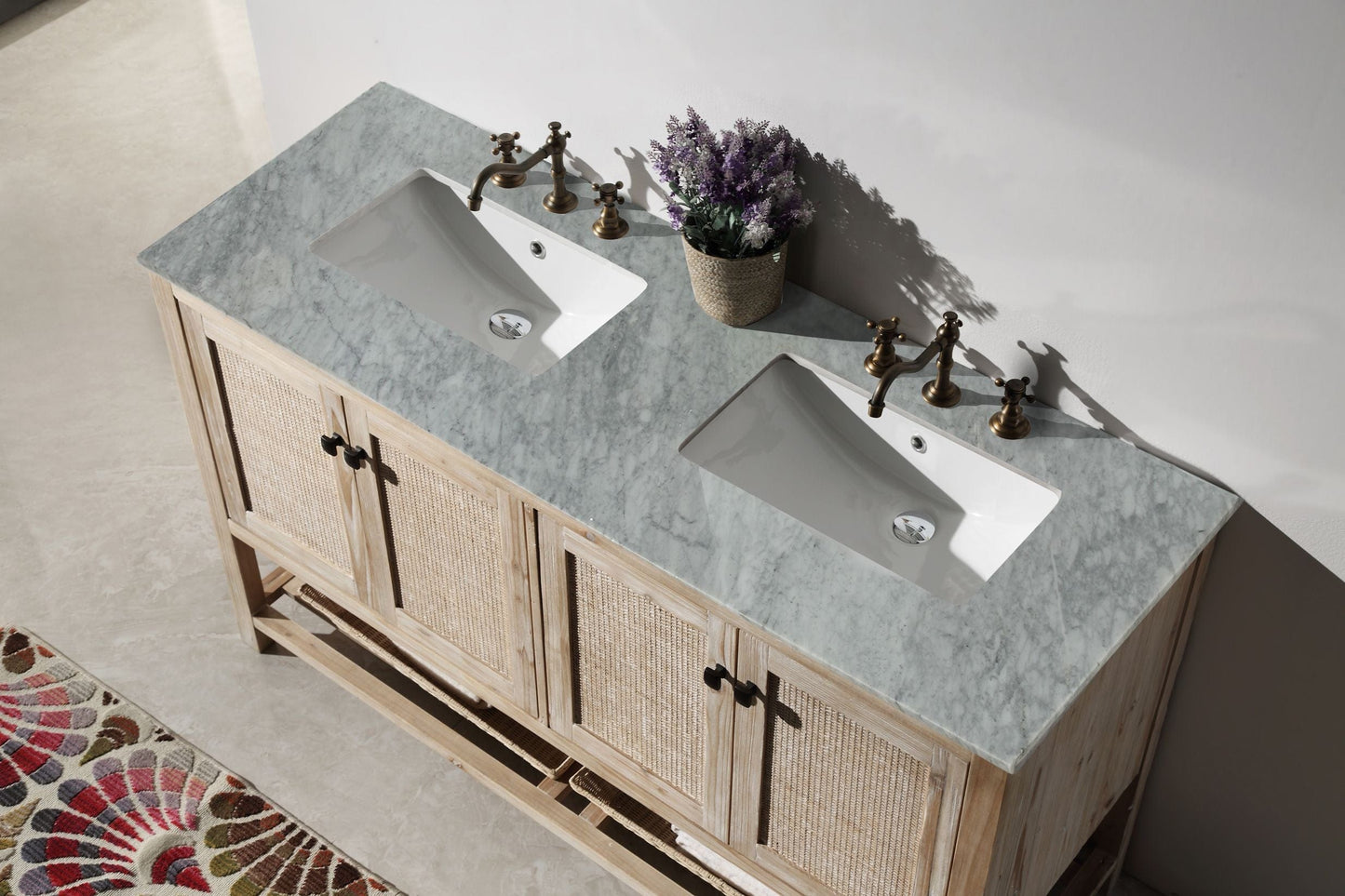 Legion Furniture WH5160 Legion Furniture WH5160 60" Solid Wood Sink Vanity with Marble Top - No Faucet