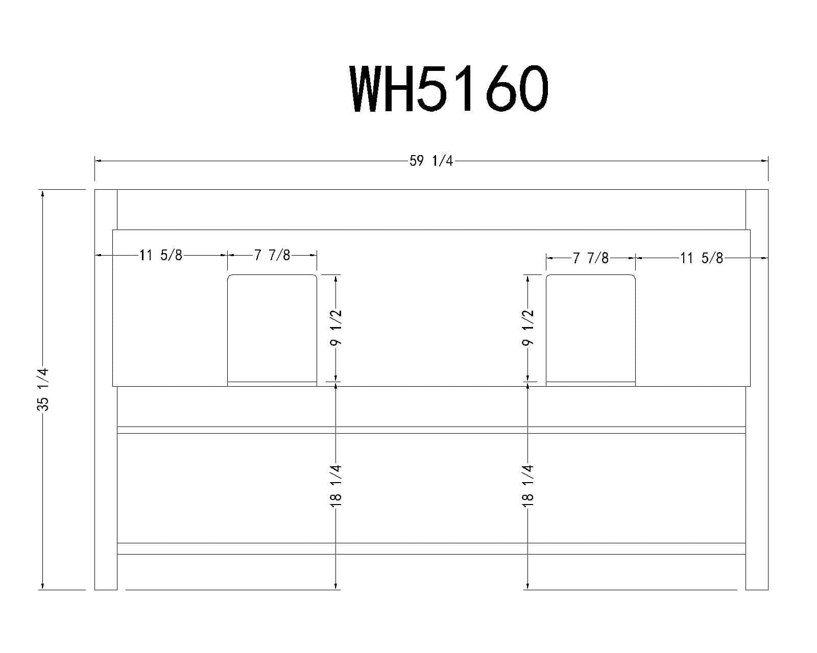 Legion Furniture WH5160 Legion Furniture WH5160 60" Solid Wood Sink Vanity with Marble Top - No Faucet