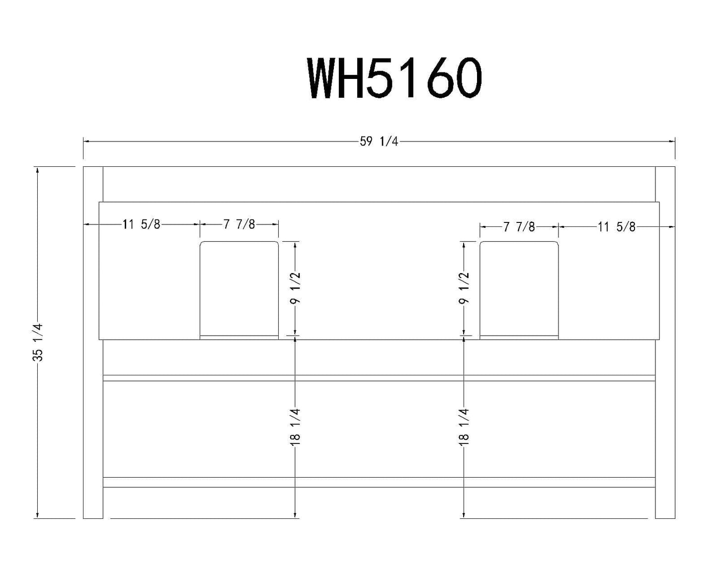 Legion Furniture WH5160 Legion Furniture WH5160 60" Solid Wood Sink Vanity with Marble Top - No Faucet