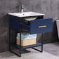 Legion Furniture WH7024-BL-PVC Legion Furniture WH7024-BL-PVC 24" Blue Finish Sink Vanity with Black Metal Frame - PVC