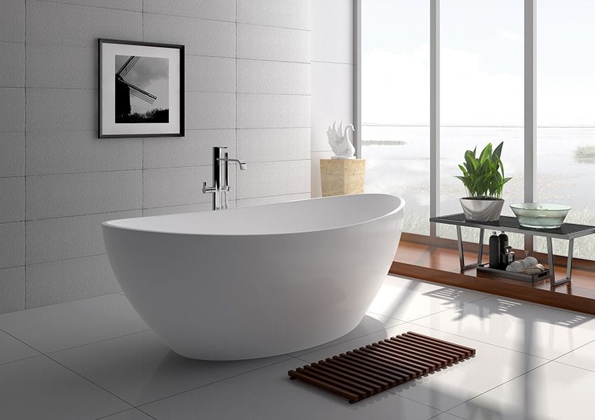 Legion Furniture WJ8643-W-L Legion Furniture WJ8643-W-L 71" White Matte Solid Surface Tub - No Faucet