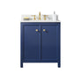 Legion Furniture WLF2130-B Legion Furniture WLF2130-B 30" Blue Finish Sink Vanity Cabinet with Carrara White Top