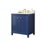 Legion Furniture WLF2130-B Legion Furniture WLF2130-B 30" Blue Finish Sink Vanity Cabinet with Carrara White Top