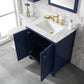 Legion Furniture WLF2130-B Legion Furniture WLF2130-B 30" Blue Finish Sink Vanity Cabinet with Carrara White Top