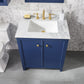 Legion Furniture WLF2130-B Legion Furniture WLF2130-B 30" Blue Finish Sink Vanity Cabinet with Carrara White Top