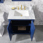 Legion Furniture WLF2130-B Legion Furniture WLF2130-B 30" Blue Finish Sink Vanity Cabinet with Carrara White Top