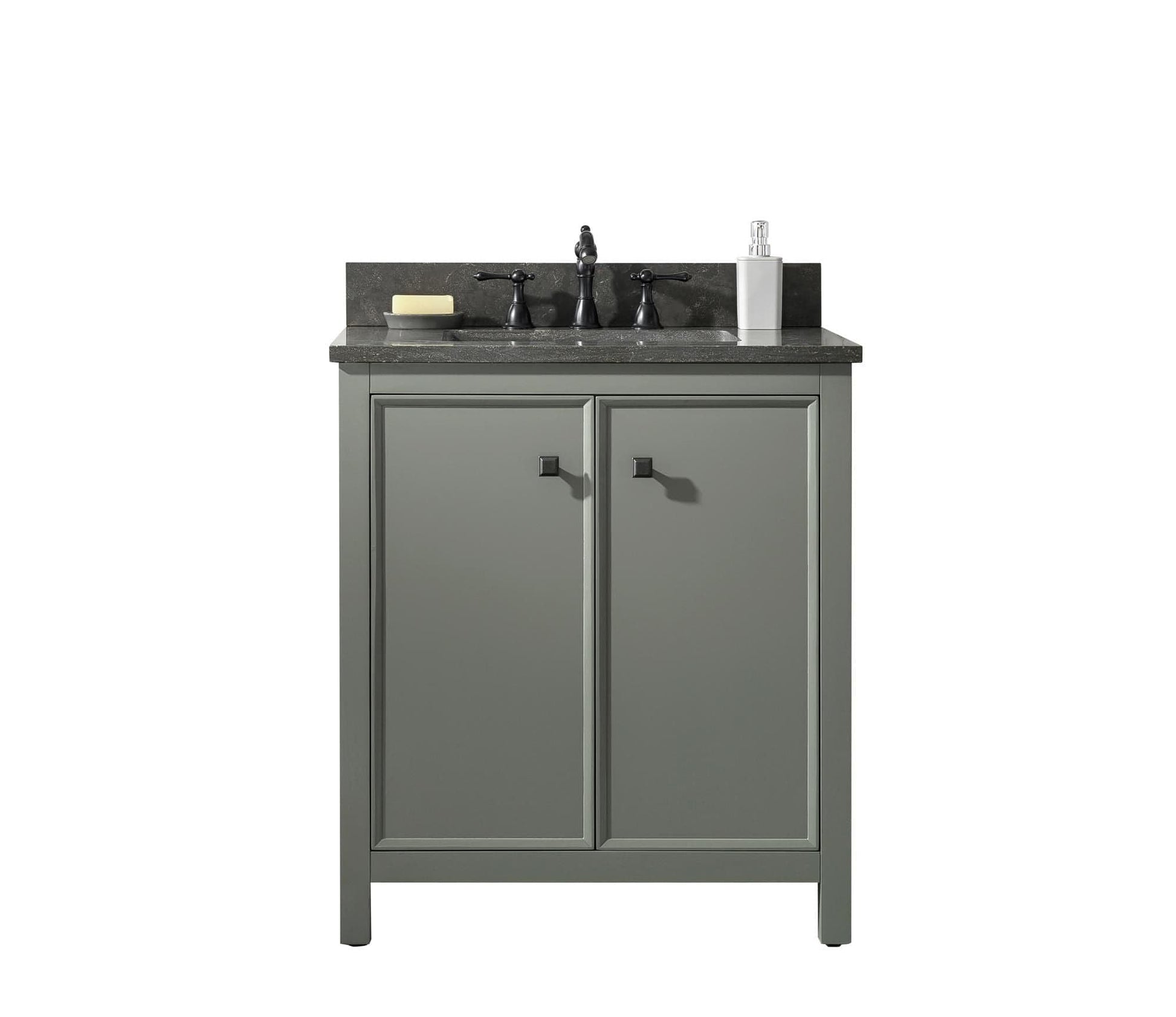 Legion Furniture WLF2130-PG Legion Furniture WLF2130-PG 30" Pewter Green Finish Sink Vanity Cabinet with Blue Limestone Top