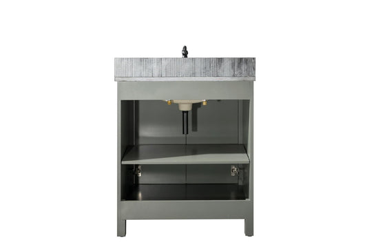 Legion Furniture WLF2130-PG Legion Furniture WLF2130-PG 30" Pewter Green Finish Sink Vanity Cabinet with Blue Limestone Top