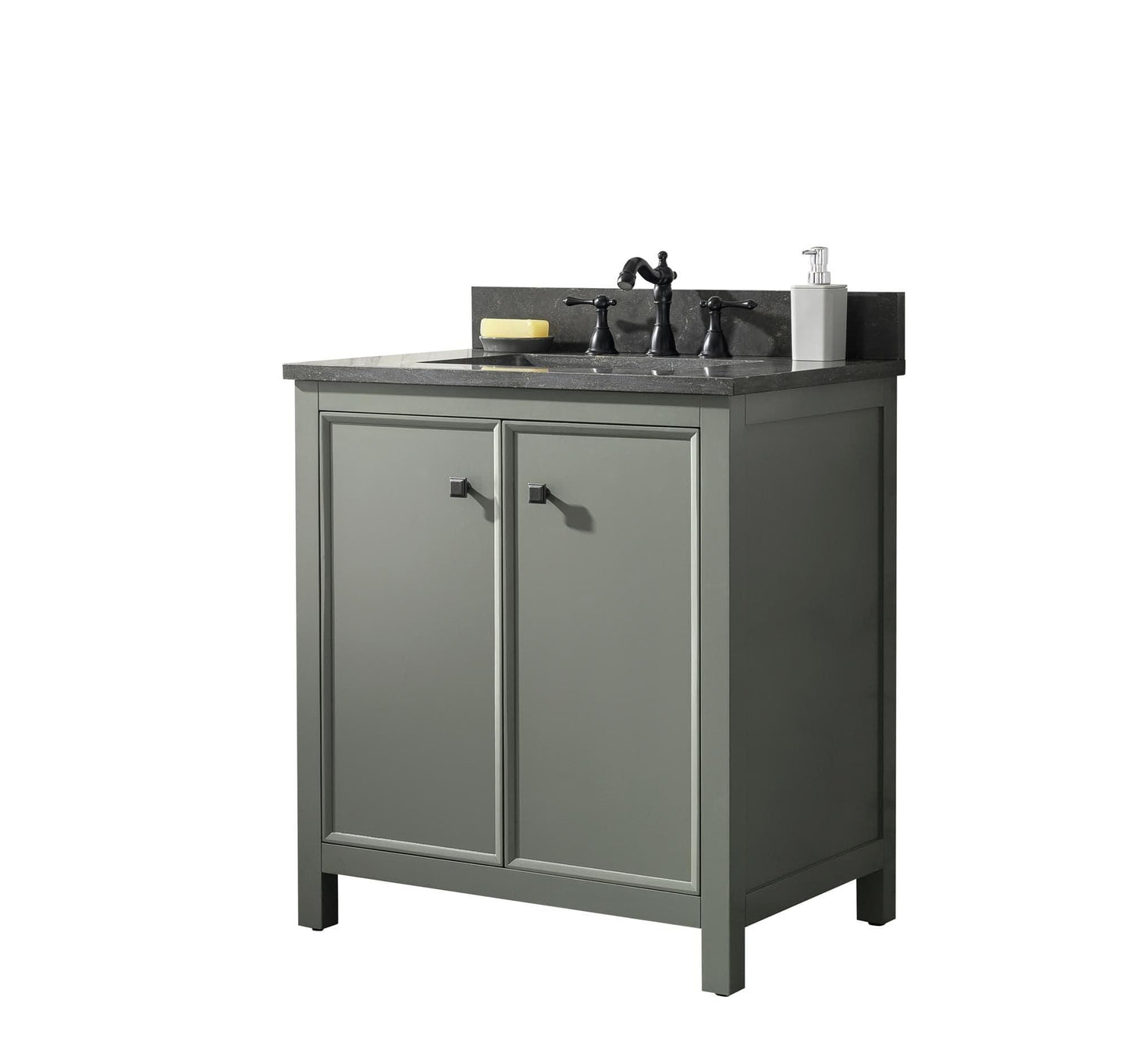 Legion Furniture WLF2130-PG Legion Furniture WLF2130-PG 30" Pewter Green Finish Sink Vanity Cabinet with Blue Limestone Top