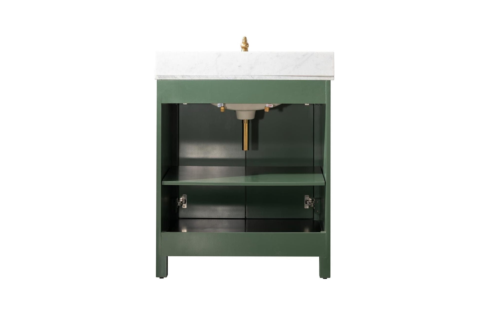 Legion Furniture WLF2130-VG Legion Furniture WLF2130-VG 30" Vogue Green Finish Sink Vanity Cabinet with Carrara White Top