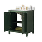 Legion Furniture WLF2130-VG Legion Furniture WLF2130-VG 30" Vogue Green Finish Sink Vanity Cabinet with Carrara White Top