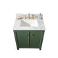 Legion Furniture WLF2130-VG Legion Furniture WLF2130-VG 30" Vogue Green Finish Sink Vanity Cabinet with Carrara White Top