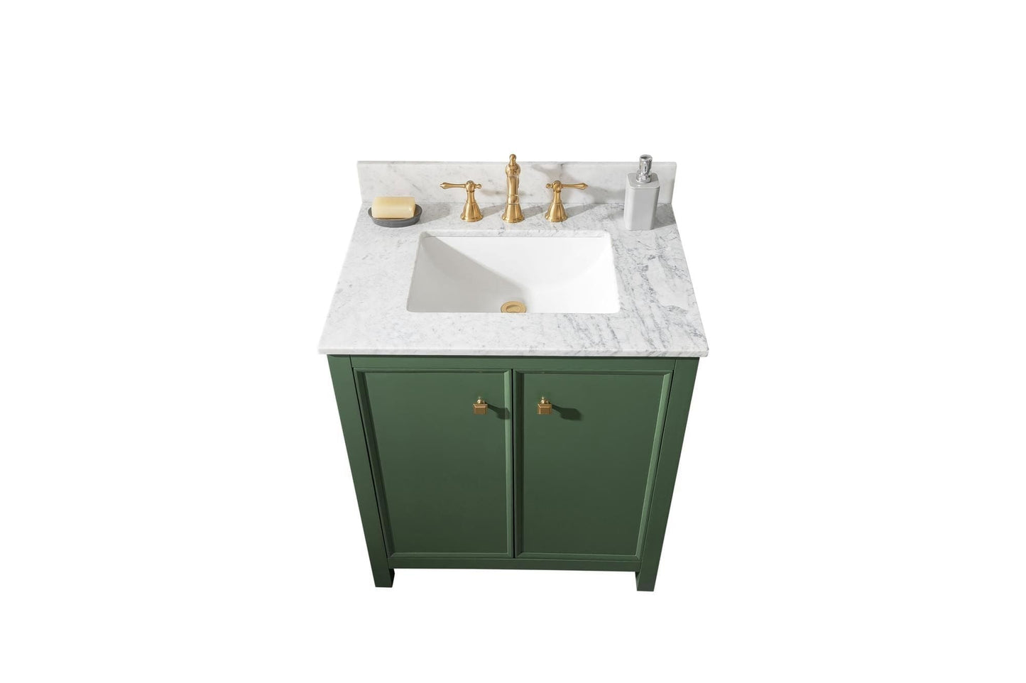 Legion Furniture WLF2130-VG Legion Furniture WLF2130-VG 30" Vogue Green Finish Sink Vanity Cabinet with Carrara White Top