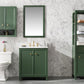 Legion Furniture WLF2130-VG Legion Furniture WLF2130-VG 30" Vogue Green Finish Sink Vanity Cabinet with Carrara White Top