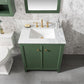 Legion Furniture WLF2130-VG Legion Furniture WLF2130-VG 30" Vogue Green Finish Sink Vanity Cabinet with Carrara White Top