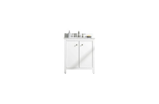 Legion Furniture WLF2130-W Legion Furniture WLF2130-W 30" White Finish Sink Vanity Cabinet with Carrara White Top