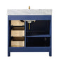 Legion Furniture WLF2136-B Legion Furniture WLF2136-B 36" Blue Finish Sink Vanity Cabinet with Carrara White Top