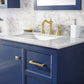 Legion Furniture WLF2136-B Legion Furniture WLF2136-B 36" Blue Finish Sink Vanity Cabinet with Carrara White Top