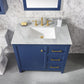 Legion Furniture WLF2136-B Legion Furniture WLF2136-B 36" Blue Finish Sink Vanity Cabinet with Carrara White Top