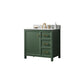 Legion Furniture WLF2136-VG Legion Furniture WLF2136-VG 36" Vogue Green Finish Sink Vanity Cabinet with Carrara White Top