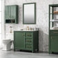 Legion Furniture WLF2136-VG Legion Furniture WLF2136-VG 36" Vogue Green Finish Sink Vanity Cabinet with Carrara White Top