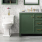 Legion Furniture WLF2136-VG Legion Furniture WLF2136-VG 36" Vogue Green Finish Sink Vanity Cabinet with Carrara White Top