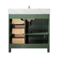 Legion Furniture WLF2136-VG Legion Furniture WLF2136-VG 36" Vogue Green Finish Sink Vanity Cabinet with Carrara White Top