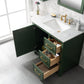 Legion Furniture WLF2136-VG Legion Furniture WLF2136-VG 36" Vogue Green Finish Sink Vanity Cabinet with Carrara White Top