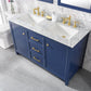 Legion Furniture WLF2154-B Legion Furniture WLF2154-B 54" Blue Finish Double-Sink Vanity Cabinet with Carrara White Top