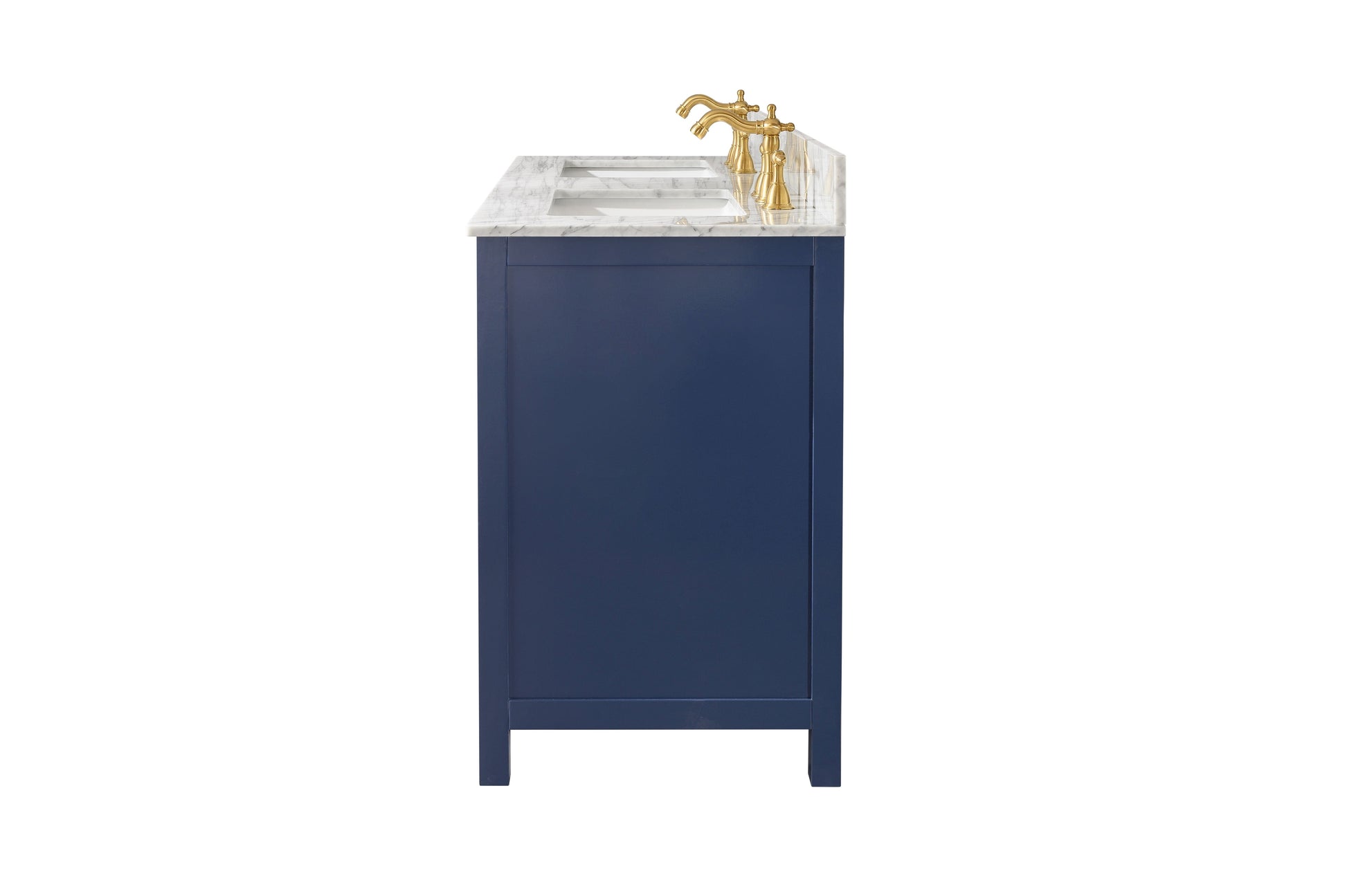 Legion Furniture WLF2154-B Legion Furniture WLF2154-B 54" Blue Finish Double-Sink Vanity Cabinet with Carrara White Top