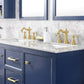 Legion Furniture WLF2154-B Legion Furniture WLF2154-B 54" Blue Finish Double-Sink Vanity Cabinet with Carrara White Top