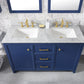 Legion Furniture WLF2154-B Legion Furniture WLF2154-B 54" Blue Finish Double-Sink Vanity Cabinet with Carrara White Top