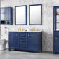 Legion Furniture WLF2154-B Legion Furniture WLF2154-B 54" Blue Finish Double-Sink Vanity Cabinet with Carrara White Top