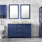 Legion Furniture WLF2154-B Legion Furniture WLF2154-B 54" Blue Finish Double-Sink Vanity Cabinet with Carrara White Top