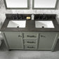 Legion Furniture WLF2154-PG Legion Furniture WLF2154-PG 54" Pewter Green Finish Double-Sink Vanity Cabinet with Blue Limestone Top