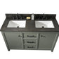 Legion Furniture WLF2154-PG Legion Furniture WLF2154-PG 54" Pewter Green Finish Double-Sink Vanity Cabinet with Blue Limestone Top