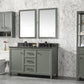 Legion Furniture WLF2154-PG Legion Furniture WLF2154-PG 54" Pewter Green Finish Double-Sink Vanity Cabinet with Blue Limestone Top