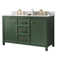 Legion Furniture WLF2154-VG Legion Furniture WLF2154-VG 54" Vogue Green Finish Double-Sink Vanity Cabinet with Carrara White Top