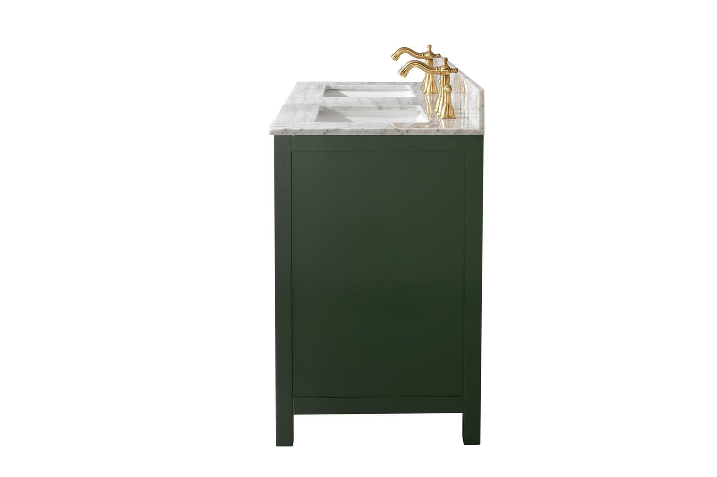 Legion Furniture WLF2154-VG Legion Furniture WLF2154-VG 54" Vogue Green Finish Double-Sink Vanity Cabinet with Carrara White Top