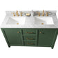 Legion Furniture WLF2154-VG Legion Furniture WLF2154-VG 54" Vogue Green Finish Double-Sink Vanity Cabinet with Carrara White Top