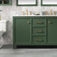 Legion Furniture WLF2154-VG Legion Furniture WLF2154-VG 54" Vogue Green Finish Double-Sink Vanity Cabinet with Carrara White Top